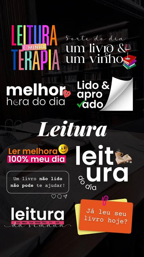 adesivos para stories - leitura