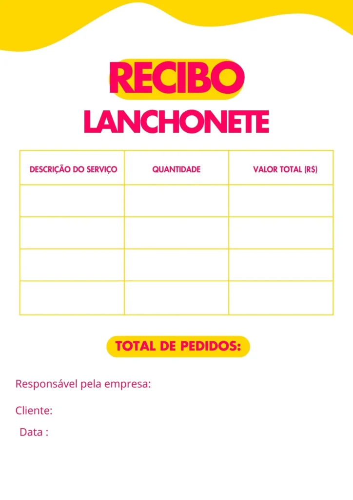 Recibo de lanchonete.
