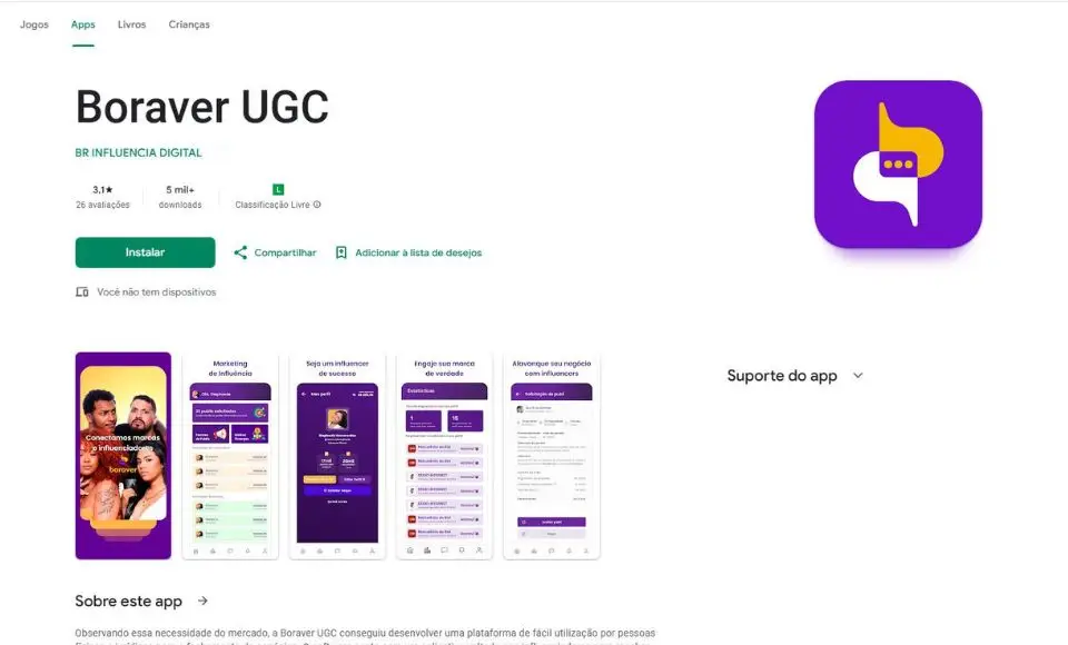 Imagem do aplicativo Boraver UGC