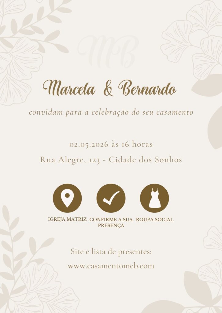 convite digital de casamento.