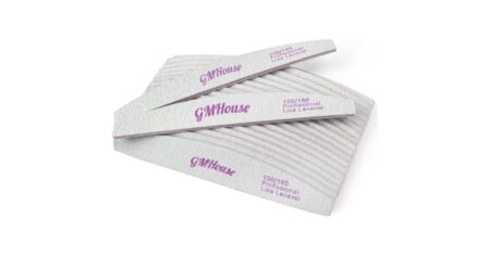 Kit 20 Lixas Bumerangue Lavável 100/180 GMHOUSE Unha Gel Polidora